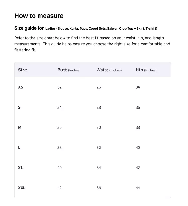 Size Chart