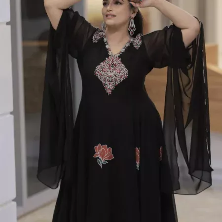 Black Handpainted & Handworked Dress