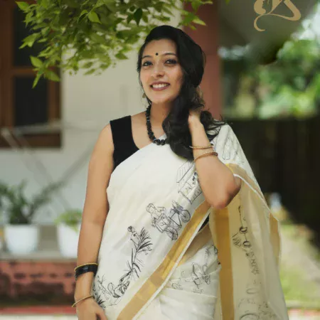 Mermaid Digital Printed Kerala Saree